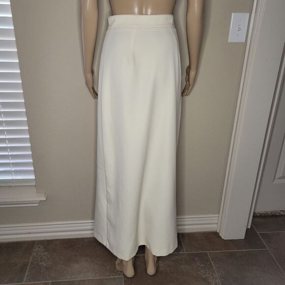 Pashmina Women's Long ivory Skirt  Buttons A-LIne Career Maxi Workwear - Picture 9 of 16